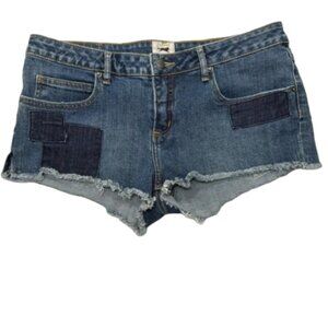 2/$30 Obey Propaganda Patchy Denim Shortie Jean Shorts Size 30 #1715